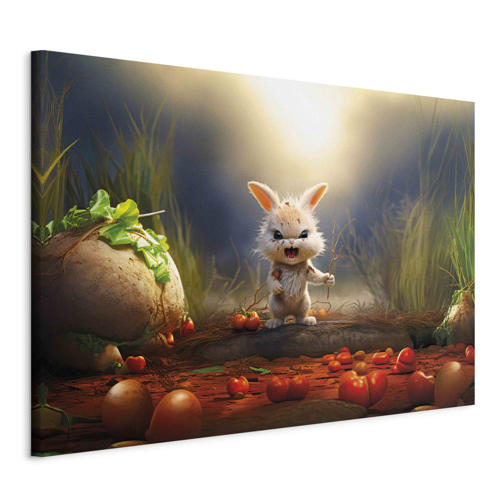 Schilderij Garden Robber - A Small Rabid Bunny Hunting For Vegetables [Large Format]