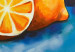 Målning Gul citron (1-del) - stilleben med frukt på blå bakgrund 46871 additionalThumb 2