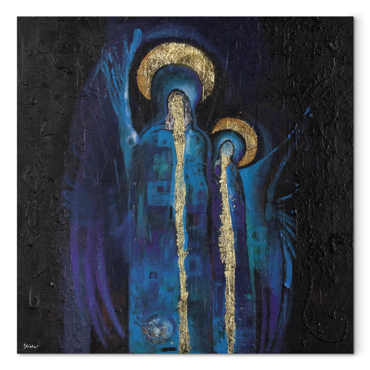 Canvas The Saints (1-piece) - sacred fantasy with figures with a golden halo 47271