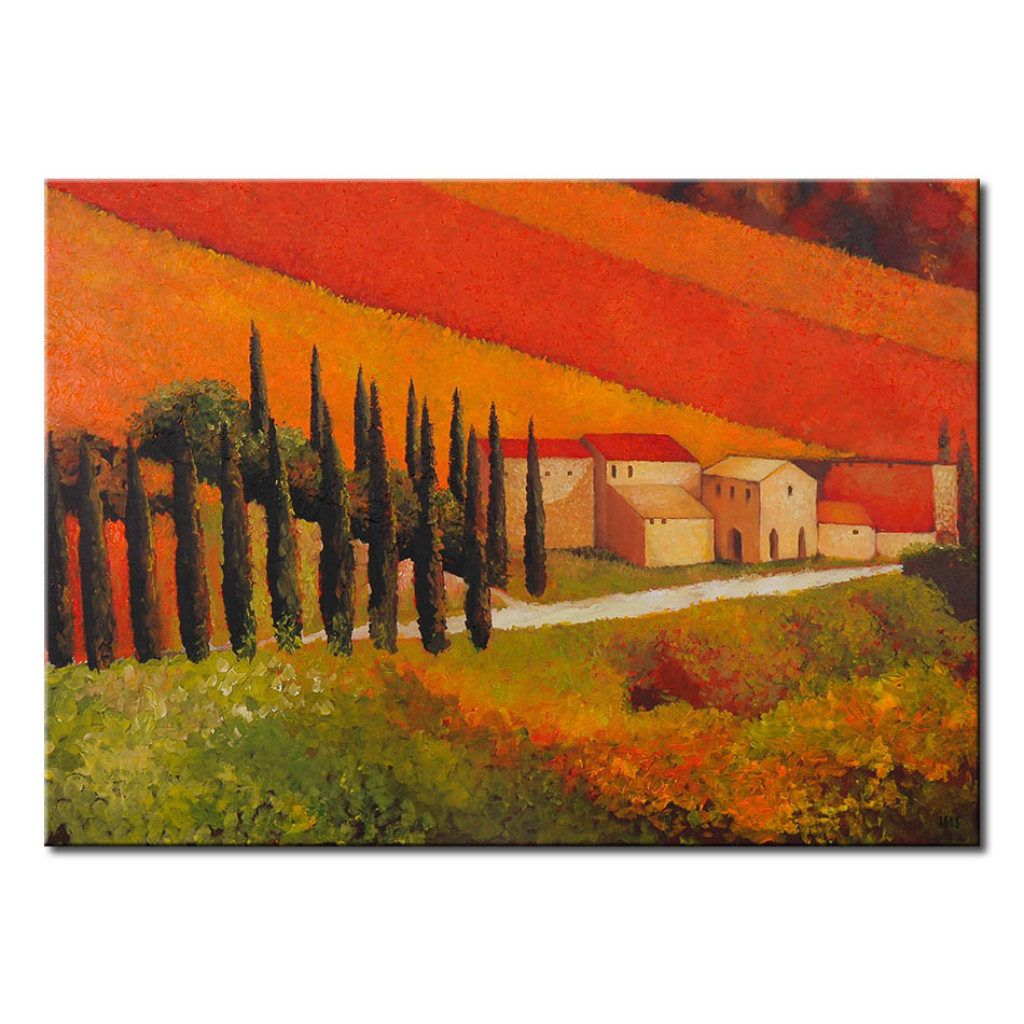 Schilderij  Toscane: Toscane Paden
