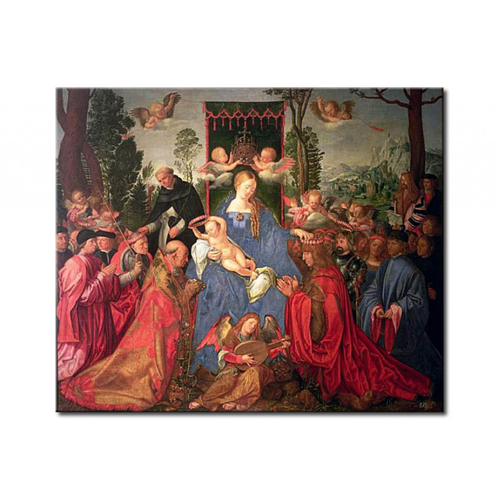 Schilderij  Albrecht Dürer: Garland Of Roses Altarpiece