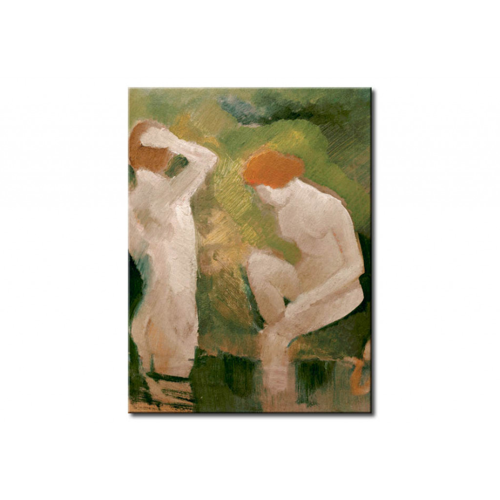 Schilderij  August Macke: Bathers At The Green Slope