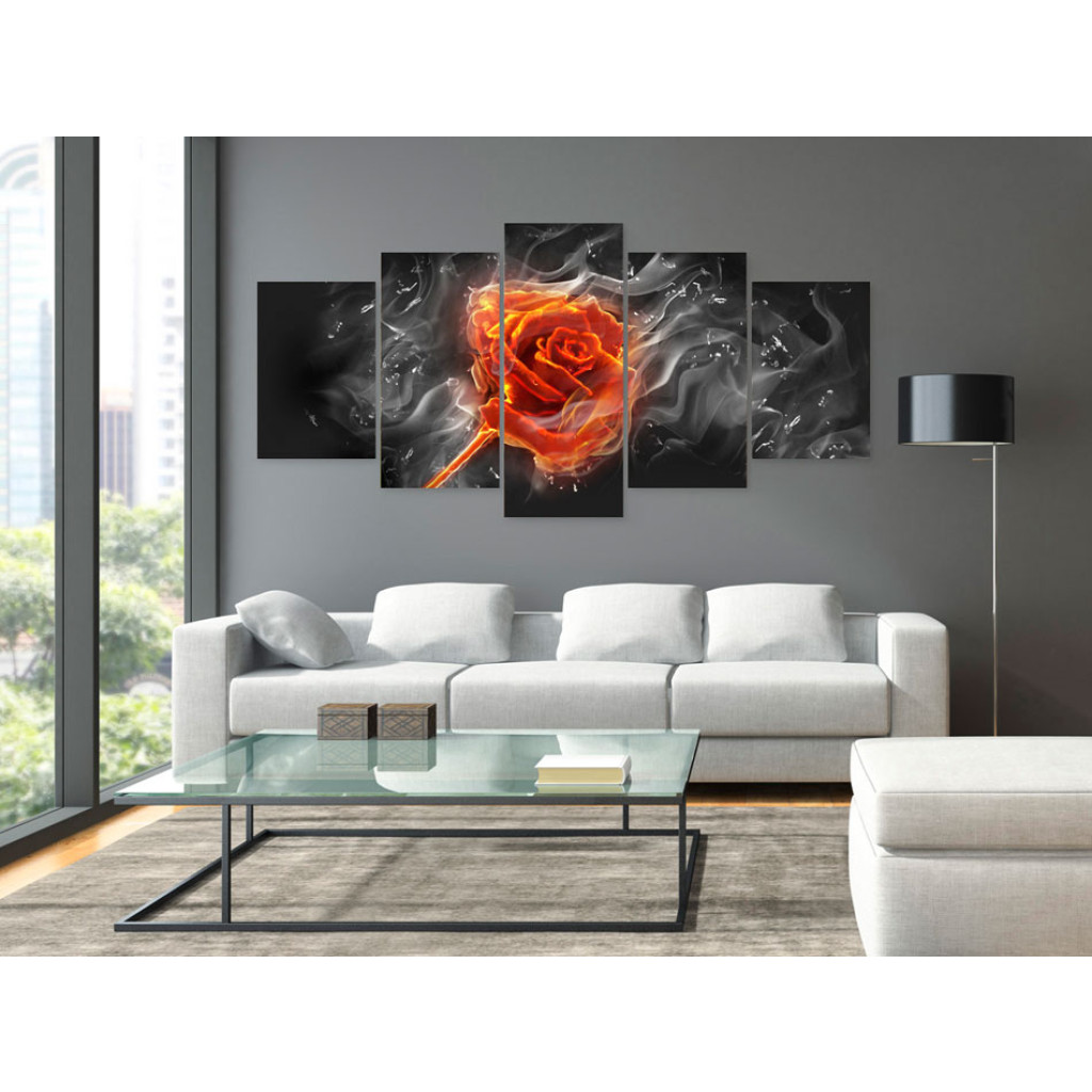 Schilderij  Florale Motieven: Fiery Rose