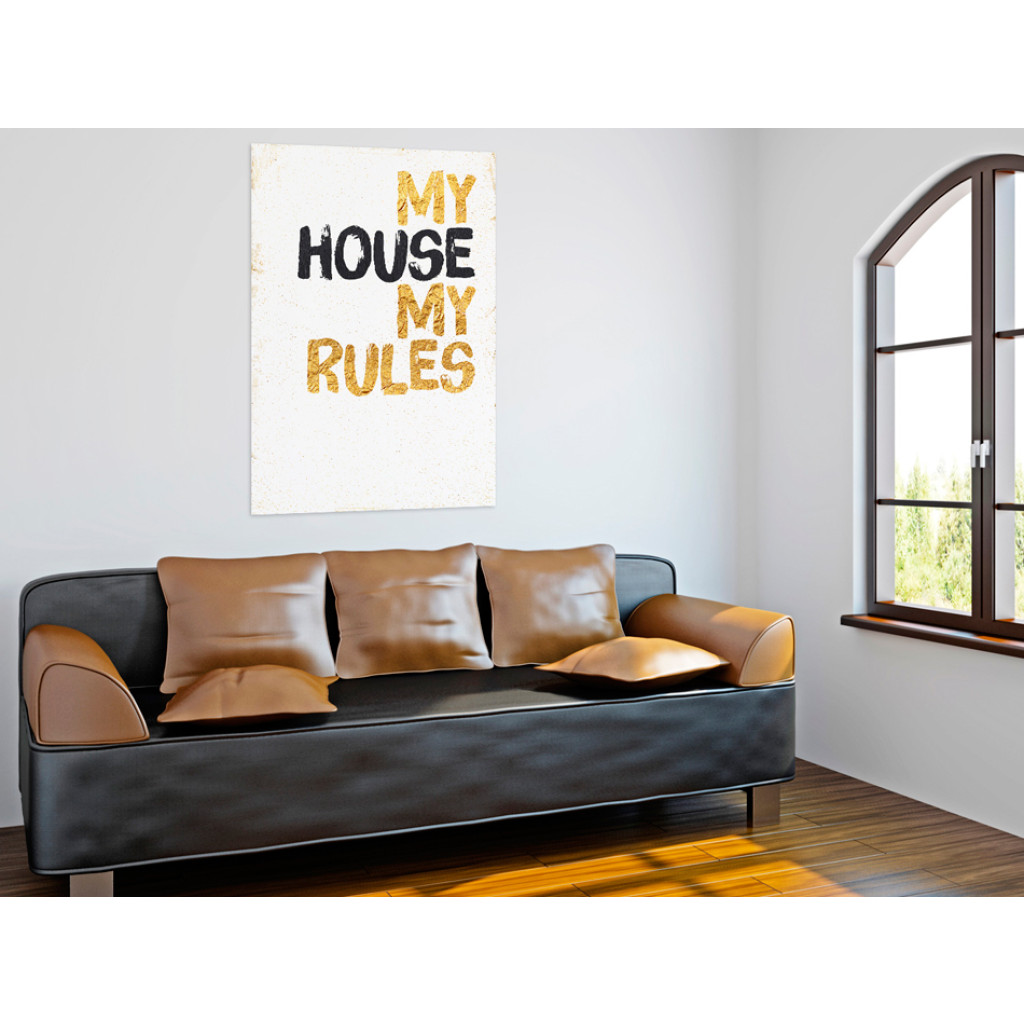 Schilderij  Met Inscripties: My Home: My House, My Rules