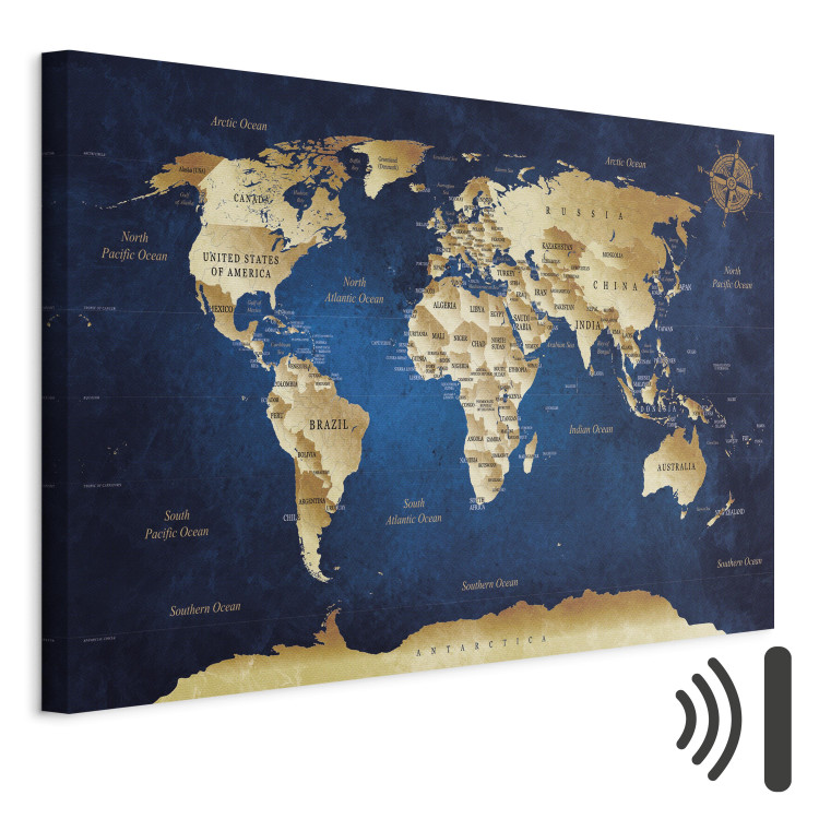 Canvas Print World Map: The Dark Blue Depths 94571 additionalImage 8