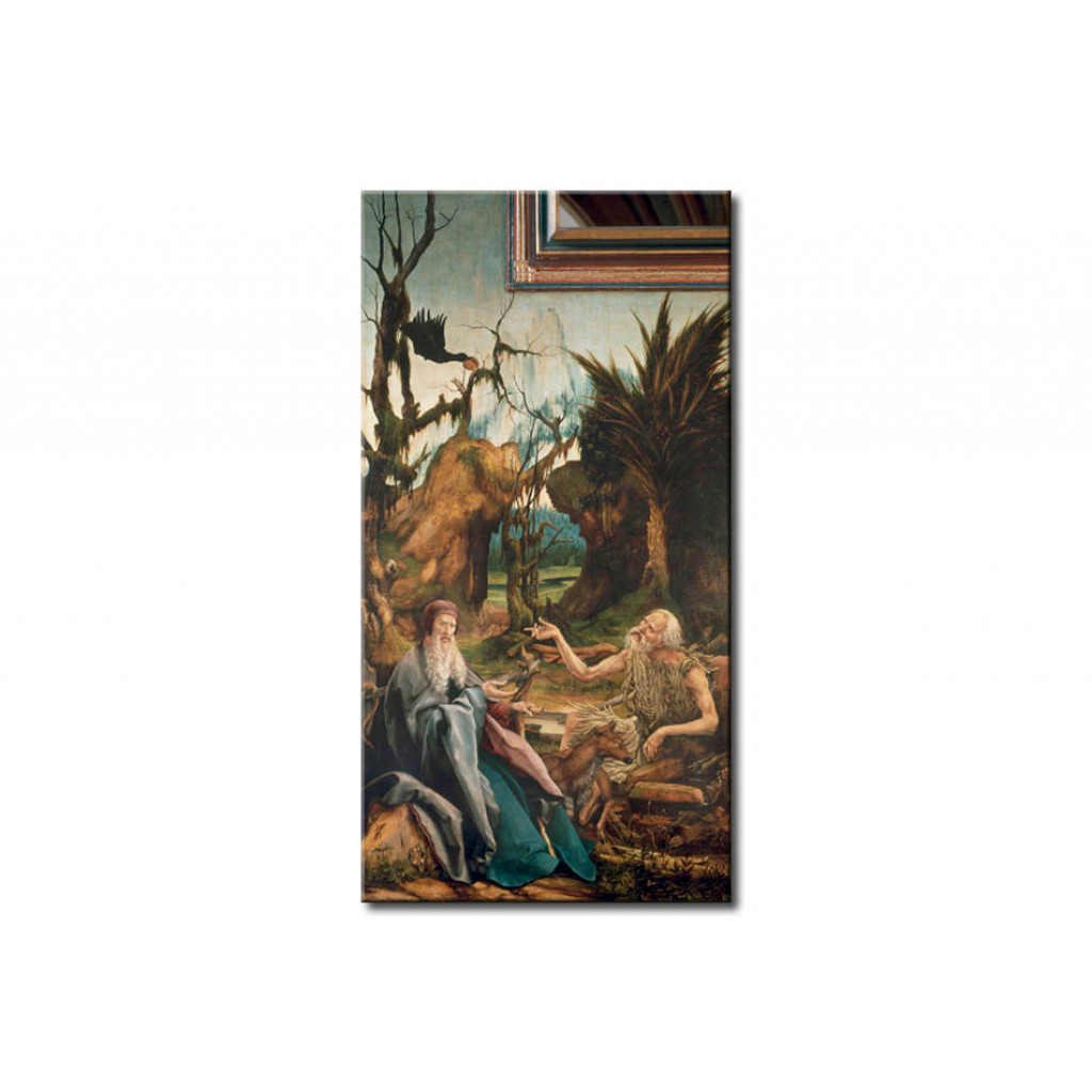 Schilderij  Matthias Grünewald: Saint Antony With The Hermit, Paul