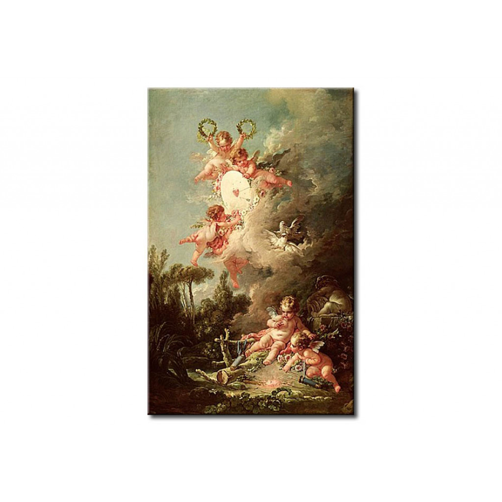Schilderij  François Boucher: Cupid's Target, From 'Les Amours Des Dieux'