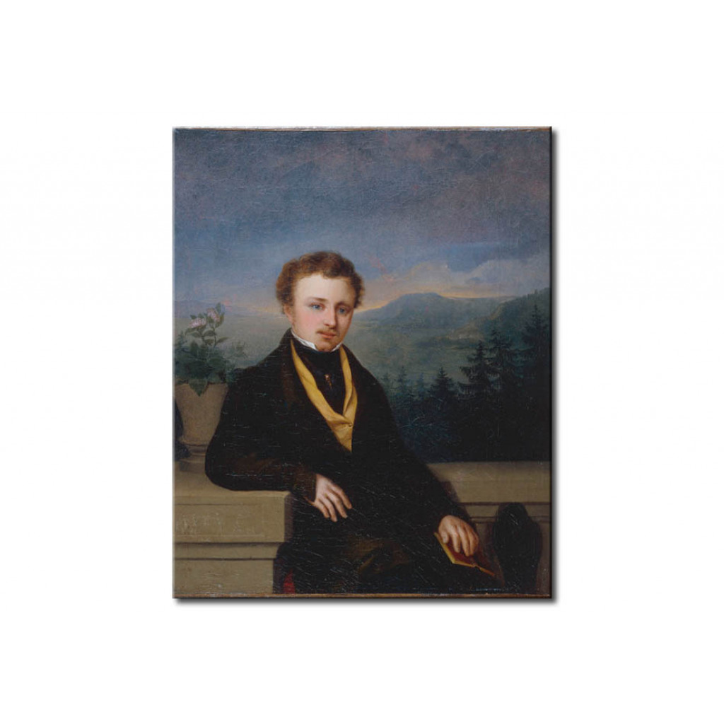 Schilderij  Georg Friedrich Kersting: Portrait Of A Man With A Book