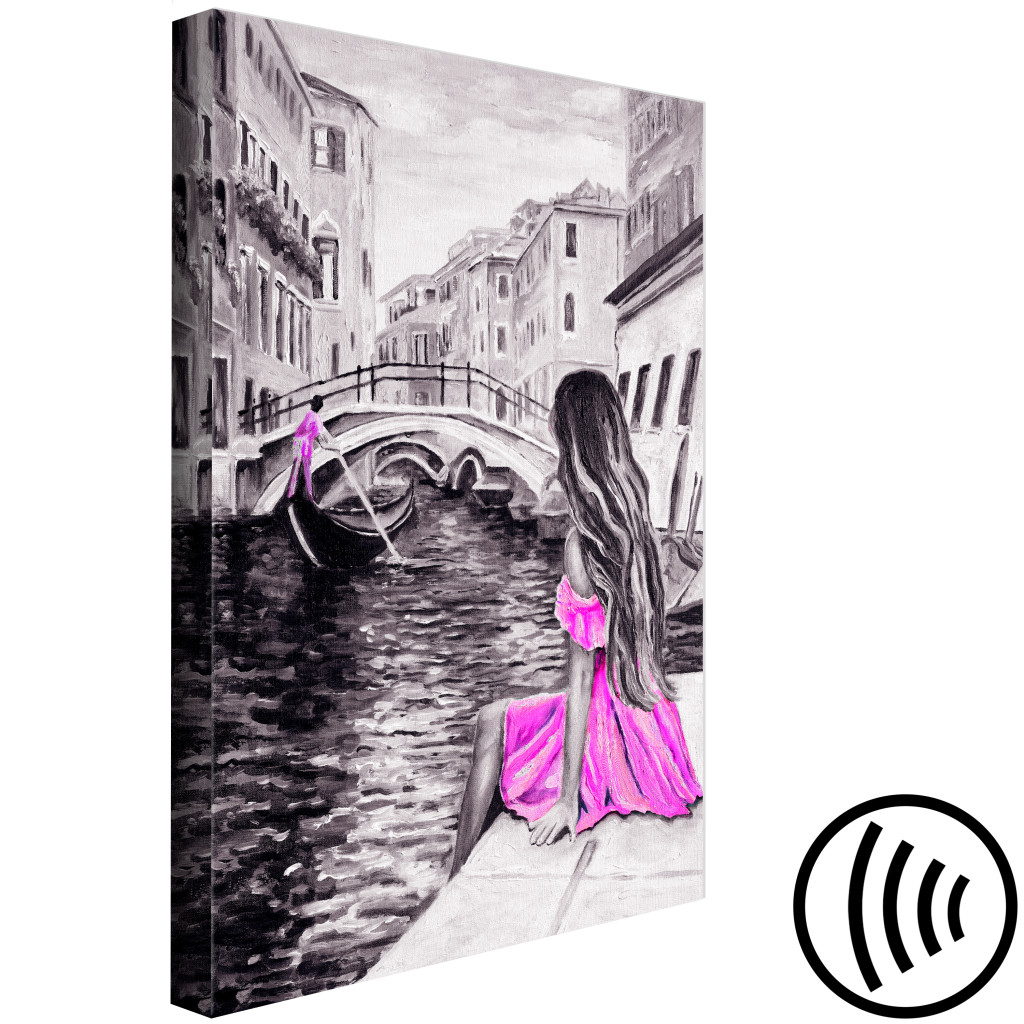 Schilderij  Venetië: Far Dreams (1 Part) Vertical Pink