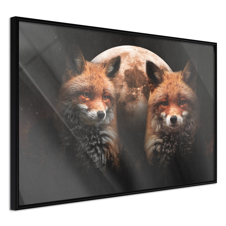 Wall Poster Forest Couple - Two Foxes and the Moon Against the Night, Starry Sky 144781 additionalImage 7
