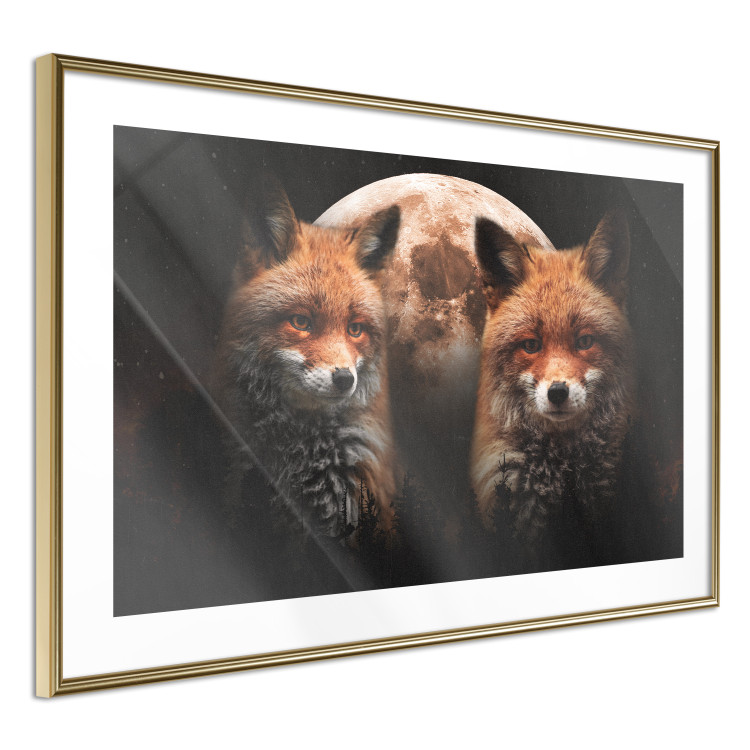 Wall Poster Forest Couple - Two Foxes and the Moon Against the Night, Starry Sky 144781 additionalImage 10