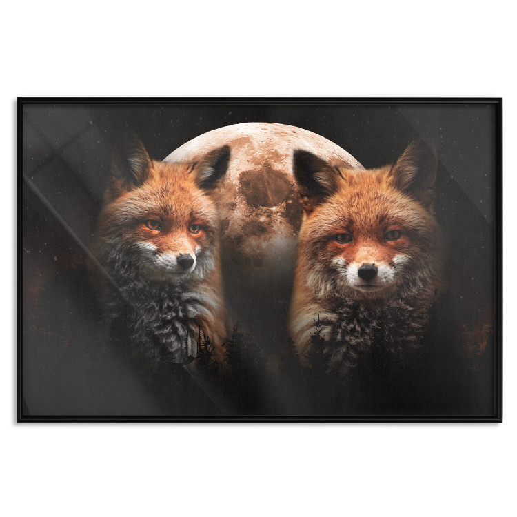 Wall Poster Forest Couple - Two Foxes and the Moon Against the Night, Starry Sky 144781 additionalImage 23
