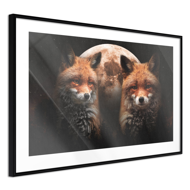 Wall Poster Forest Couple - Two Foxes and the Moon Against the Night, Starry Sky 144781 additionalImage 6