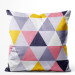 Kissen Velours Colourful mosaic - a geometric composition of triangles 147081