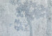 Round Canvas Grove - Delicate Gray-Blue Outline of a Forest on a Misty Morning 148681 additionalThumb 3