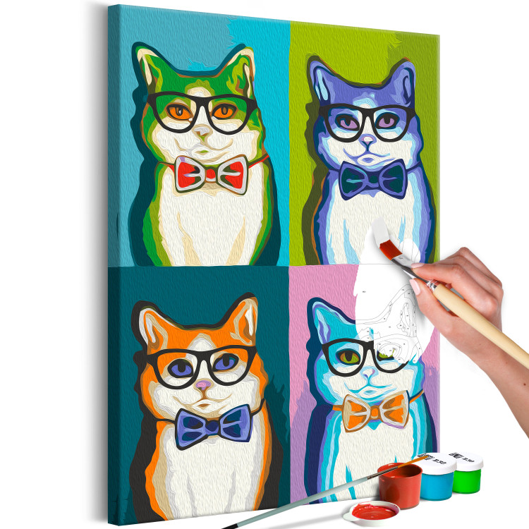 Paint by number Colorful Quartet - Portraits of Four Cat Gentlemen 149781 additionalImage 5
