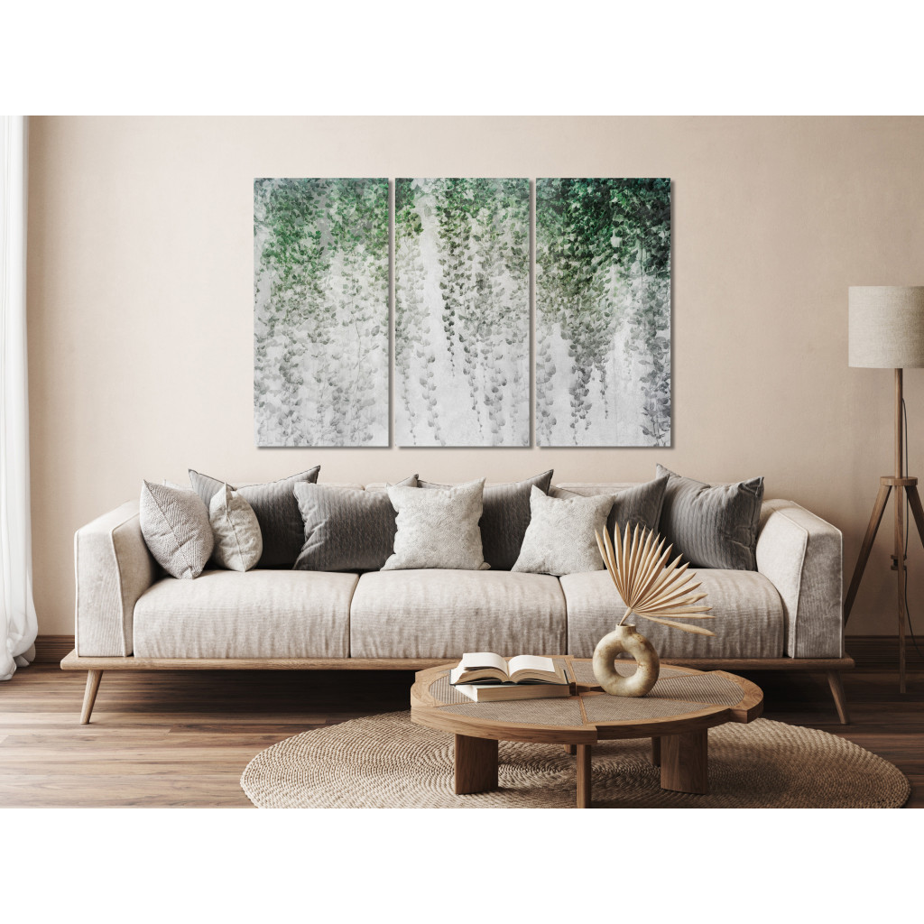 Schilderij  Bladeren: Ivy Oasis - Composition With Leaves Spread On The Wall