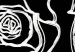 Canvas Print Black and White Roses (3-piece) - White outline of flowers on a black background 48581 additionalThumb 3