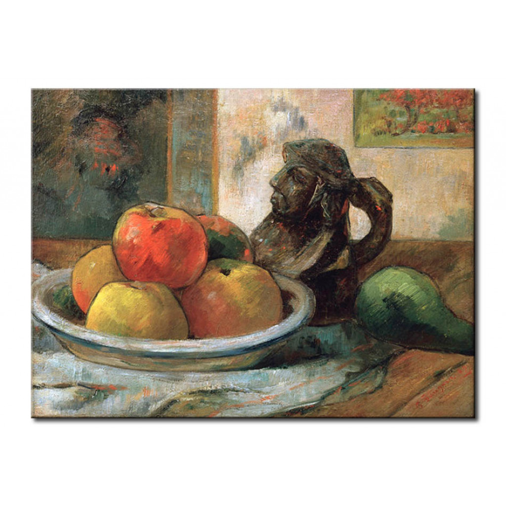 Reprodukcja Obrazu Nature Morte Avec Pommes, Une Poire Et Une Cruche En Forme De Tête