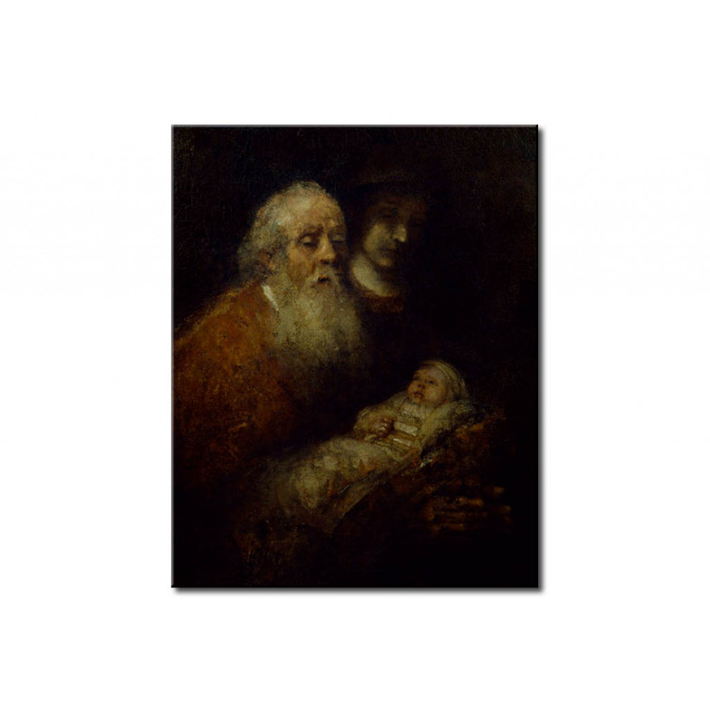 Schilderij  Rembrandt: Simeon With The Christ Child On His Arm