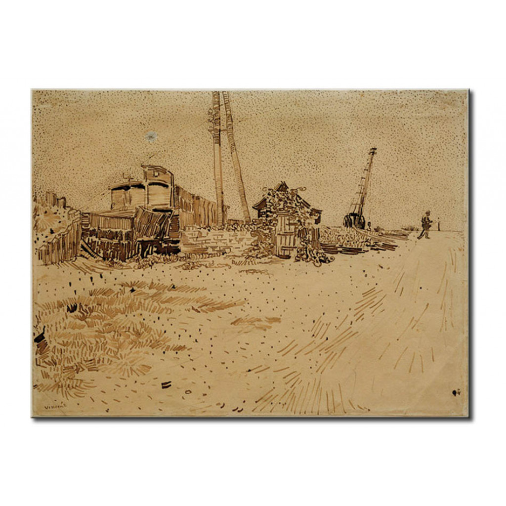 Schilderij  Vincent Van Gogh: Lagergelände Der Eisenbahn
