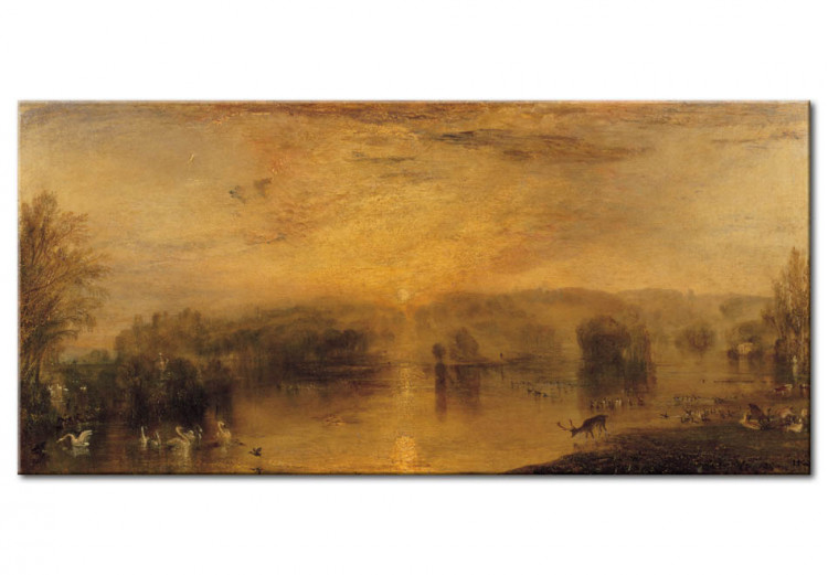 Kunstkopie Der See, Petworth: Sonnenuntergang, trinkender Reh 52881
