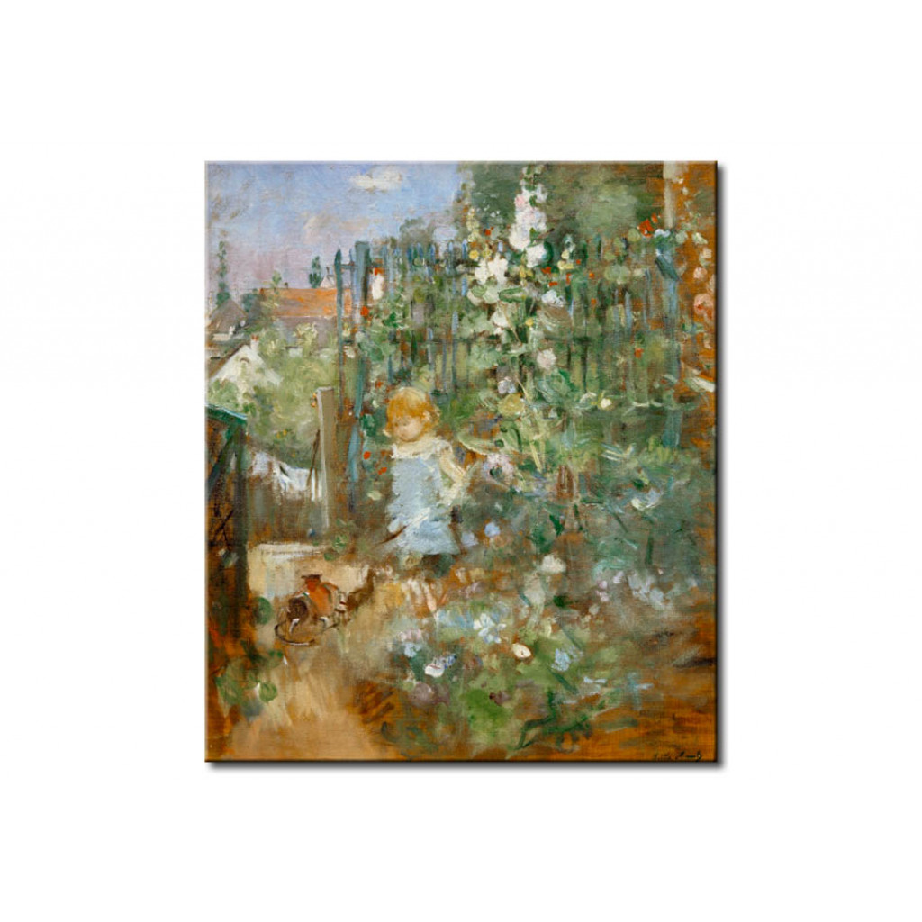 Schilderij  Berthe Morisot: Enfant Dans Les Roses Trémières