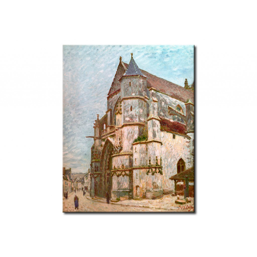 Schilderij  Alfred Sisley: Church In Moret In Winter