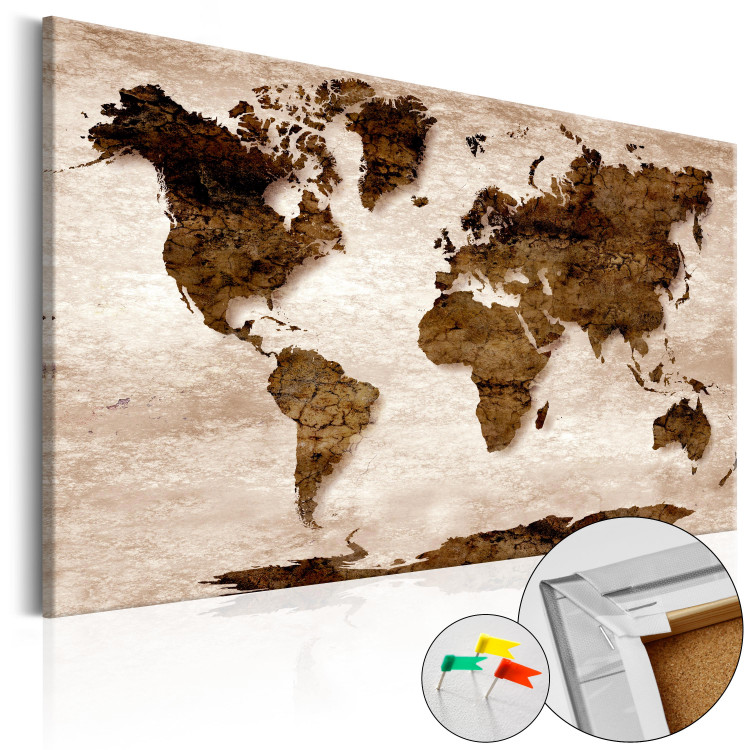 Ozdobna tablica korkowa Brązowa Ziemia [Mapa korkowa] 92181