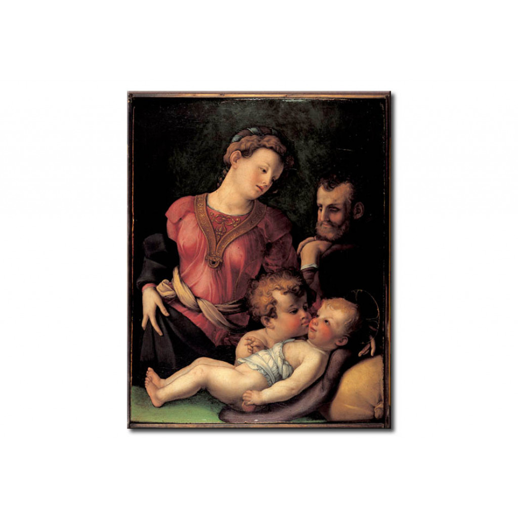 Schilderij  Agnolo Bronzino: The Holy Family With The Boy John