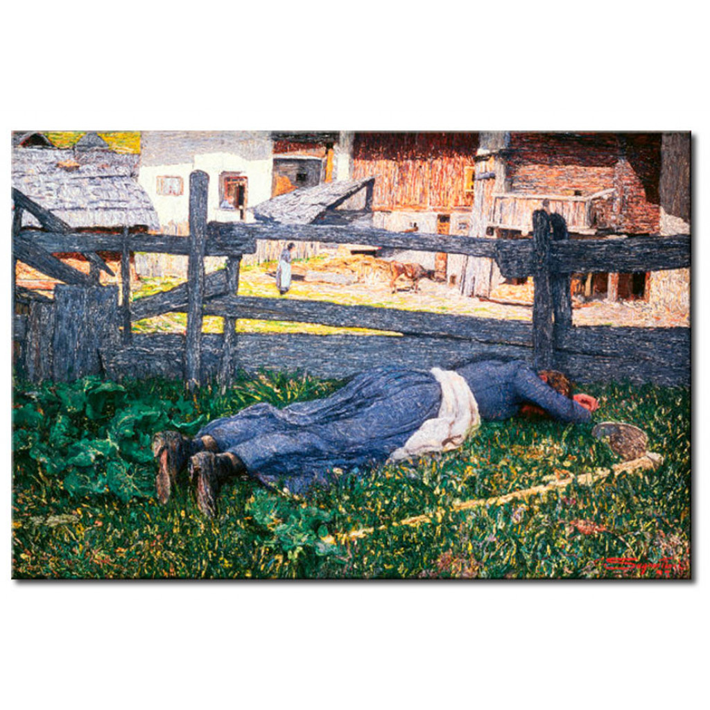 Schilderij  Giovanni Segantini: Schlaf Im Schatten