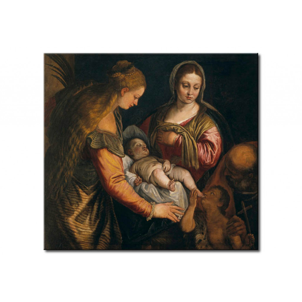 Tavla Holy Family With Saint Barbara And John As Boy Child