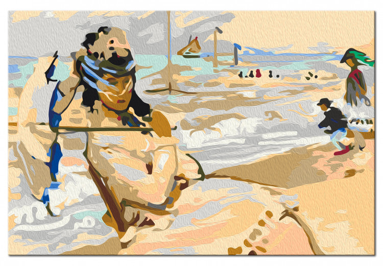 Obraz do malowania po numerach Claude Monet: Kamila na plaży Trouville 134691 additionalImage 5
