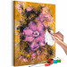 Obraz do malowania po numerach Fioletowy kwiat - kwitnąca roślina, pąk na złoto-brązowym tle 146191 additionalThumb 7