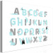 Canvas Art Print English Alphabet for Children - Blue and Gray Letters with Animals 146491 additionalThumb 2