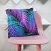 Mikrofaser Kissen Neon palm trees - floral motif in shades of turquoise and purple cushions 146891 additionalThumb 4