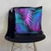 Mikrofaser Kissen Neon palm trees - floral motif in shades of turquoise and purple cushions 146891 additionalThumb 5