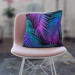 Mikrofaser Kissen Neon palm trees - floral motif in shades of turquoise and purple cushions 146891 additionalThumb 3
