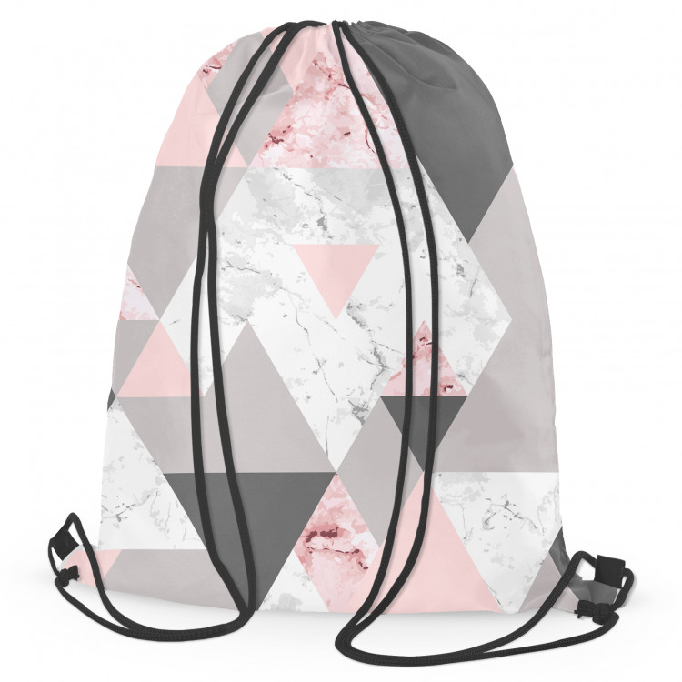 Backpack Powdery triangles - geometric, minimalist motif in shades of pink 147391