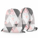 Backpack Powdery triangles - geometric, minimalist motif in shades of pink 147391 additionalThumb 3