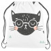 Mochila The face of a cat - animal and triangles on black and white background 147691 additionalThumb 2