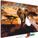 Obraz do malowania po numerach Wędrówka słonia - afrykański krajobraz o zachodzie słońca 149791 additionalThumb 6