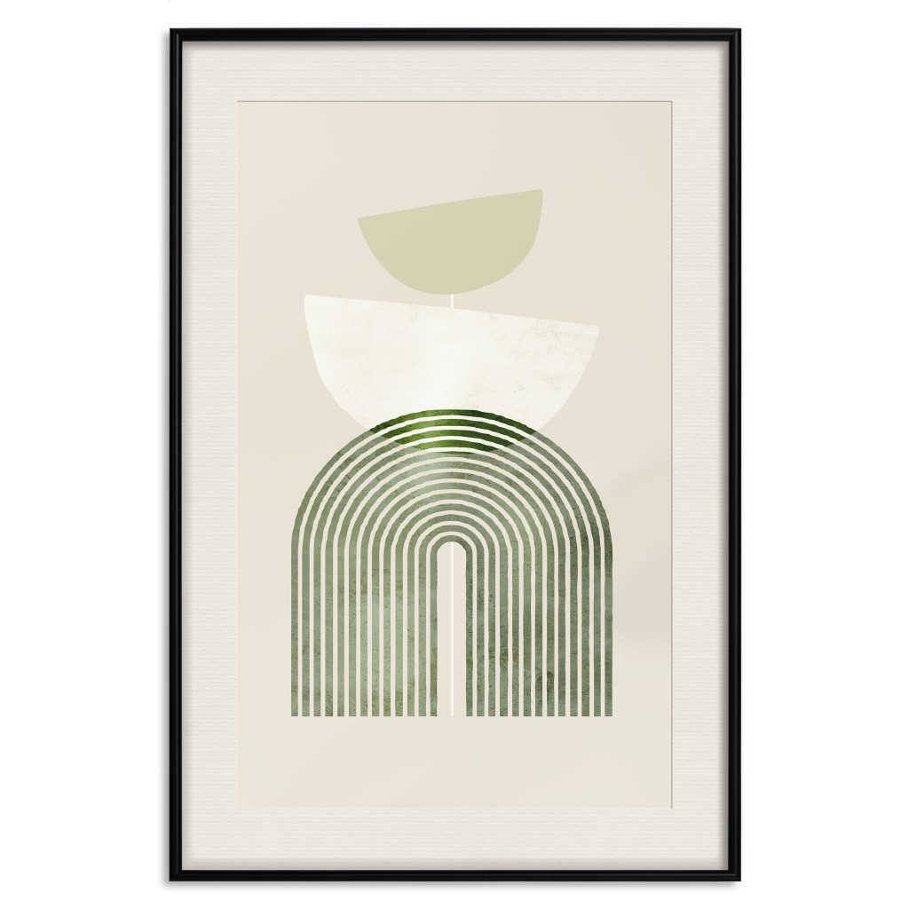 Muur Posters Abstraction - Rounded Forms In Bright Colors On A Beige Background