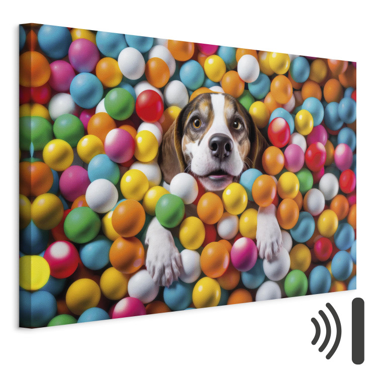 Målning AI Beagle Dog - Animal Sunk in Colorful Balls - Horizontal 150291 additionalImage 8