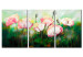 Leinwandbild Blumenwiese voll blasser Mohnblumen (3-teilig) - Blumen auf Gras 47391
