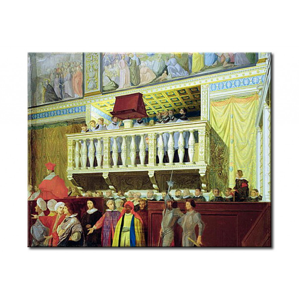 Schilderij  Jean-Auguste-Dominique Ingres: Cantoria In The Sistine Chapel