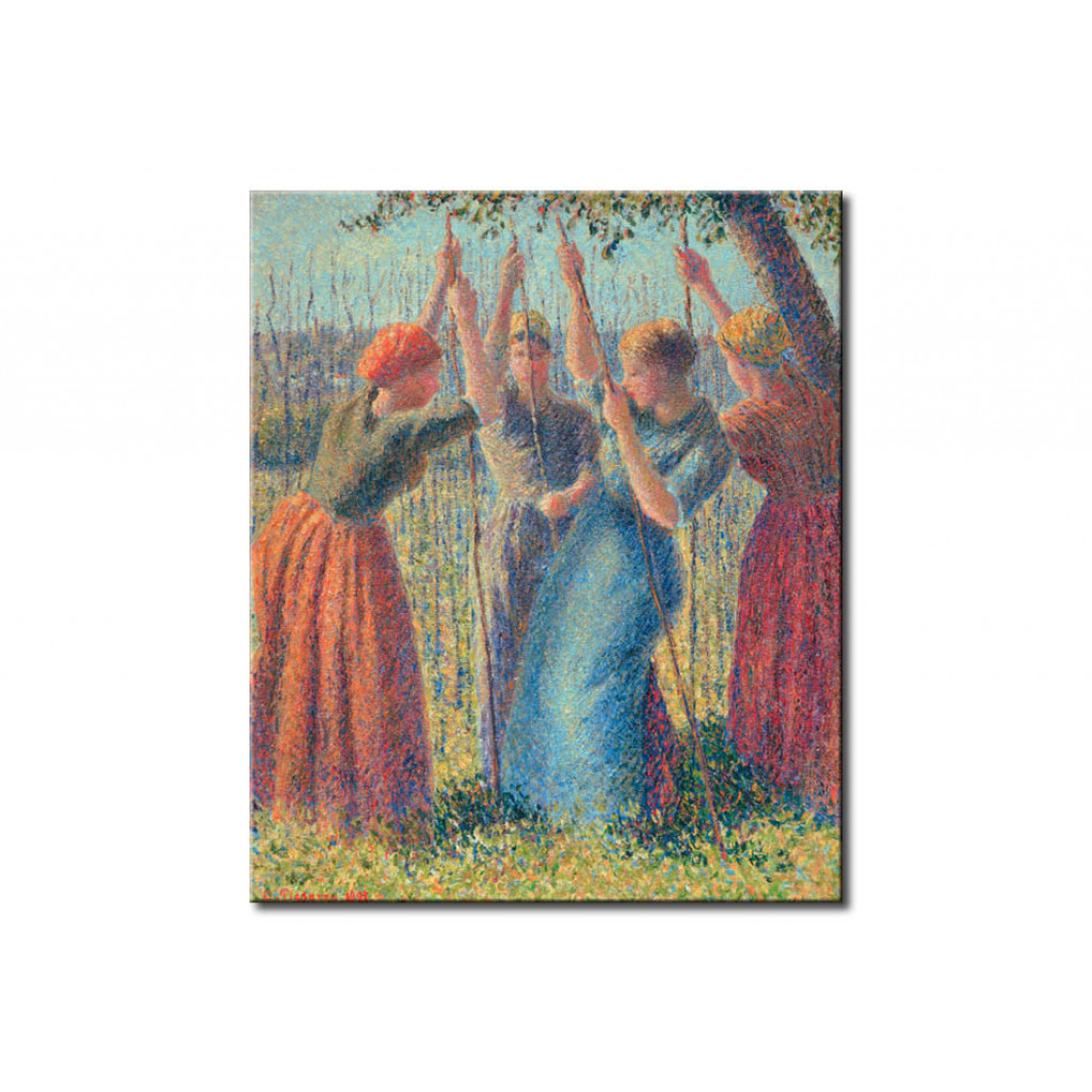 Schilderij  Camille Pissarro: Stangen Setzende Bäuerinnen