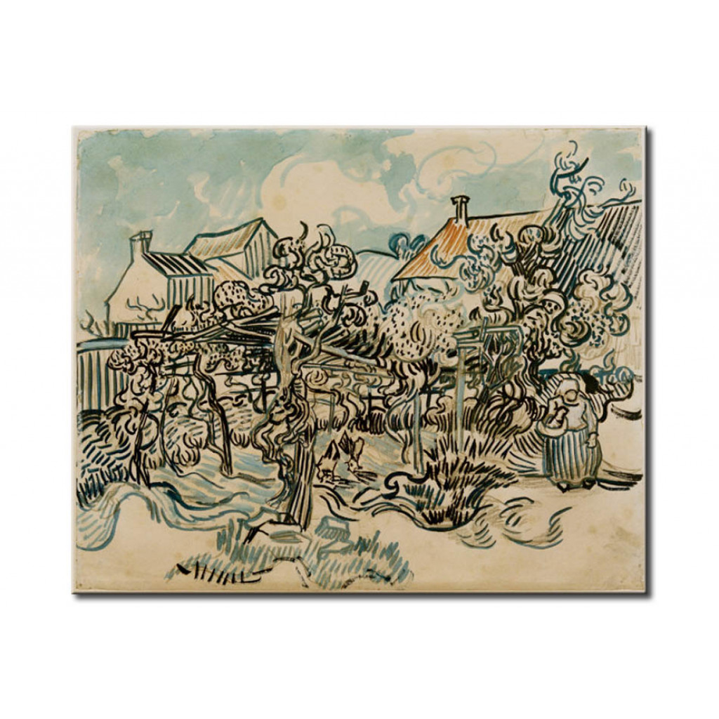 Schilderij  Vincent Van Gogh: Alter Weingarten Mit Bäuerin