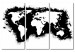 Obraz Monochromatyczna mapa świata - tryptyk 55291