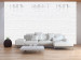 Wall Mural Home Sweet Home - Beige Text on White Brick with Shadow and Reflection 60891